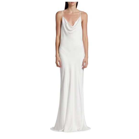 NEW NWT L'AGENCE Alicia Removable Shawl & Cowl-Neck Gown Maxi Dress - Size US 8 - Picture 2 of 11